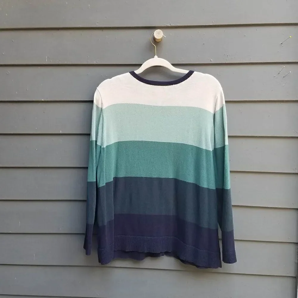 C J Banks Shades of Green Cotton Cardigan size 1X